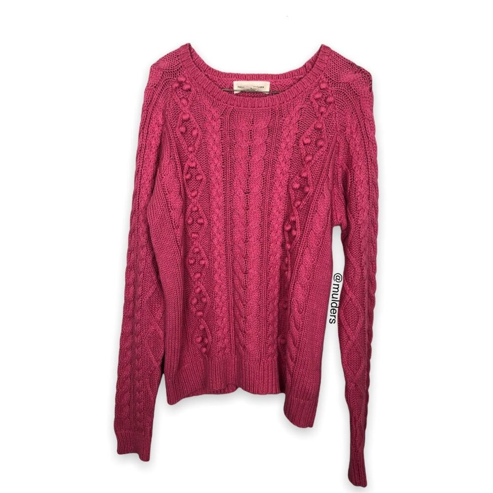 Paula Cahen D'anvers Argentina Pink Cable Knit Long Sleeve Sweater